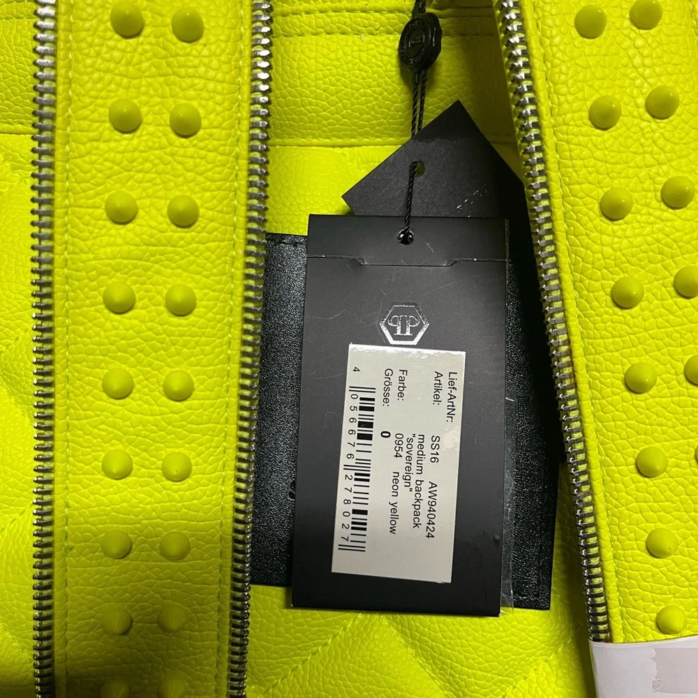 Philipp Plein Couture Homme backpack neon Lemon bag polyurethane & polyester